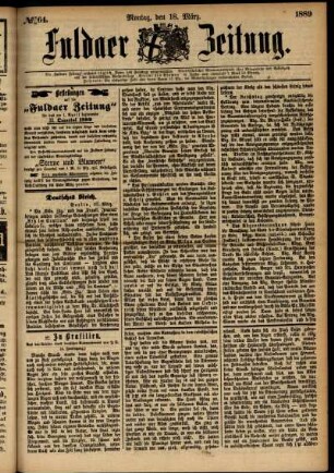 Ausgabe vom Montag, den 18. März 1889.