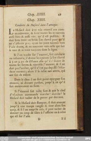 Chap. XIIII. Conduite du Husard dans l'attaque.