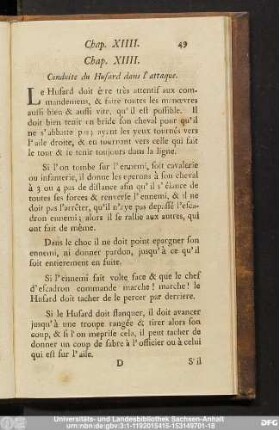 Chap. XIIII. Conduite du Husard dans l'attaque.