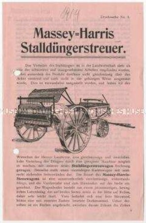 Düngerstreuer von der Firma Massey-Harris und Co. in Kanada