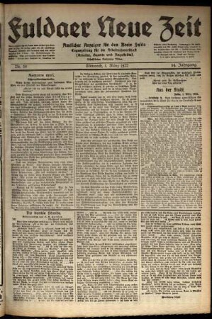 Ausgabe vom Mittwoch, den 01. März 1922.