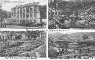 Müglitztal-Weesenstein. Nach der Unwetterkatastrophe vom 8.7.1927, Ansichtskarte