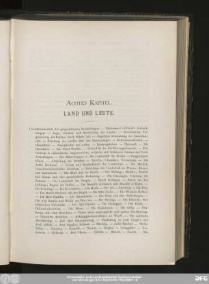 Achtes Kapitel. Land Und Leute.