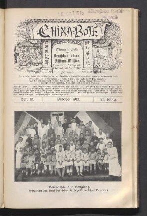 Heft 10. Oktober 1913. 21. Jahrg