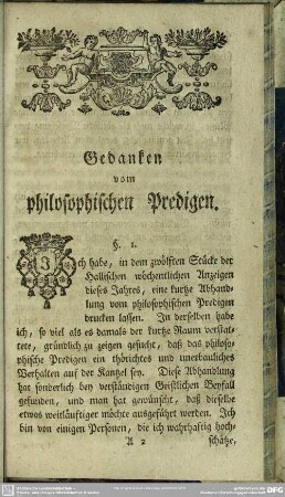 Gedanken vom Philosophischen Predigen
