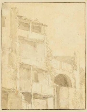 Italienische Gebäude mit Balkonen