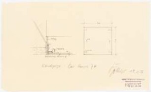 Arzthaus Prof. Bernhardt, Berlin-Charlottenburg: Wandzarge - Grundriss, Schnitt, Detail 1:5