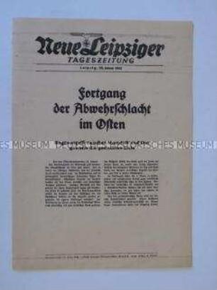 Extrablatt der "Neuen Leipziger Tageszeitung" u.a. über die andauernden Kämpfe um Stalingrad