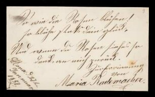 (Altona, 27.1.1851) Maria Rademacher