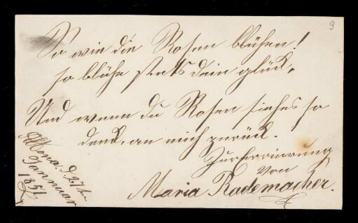 (Altona, 27.1.1851) Maria Rademacher