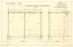 Billing, Hermann; Weinheim, Ehretstr. 9; Haus von Arndt - Veranda, Eisenkonstruktion (Querschnitt; Längsschnitt)
