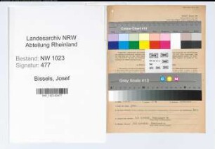 Entnazifizierung Josef Bissels , geb. 17.05.1895 (Gastwirt)