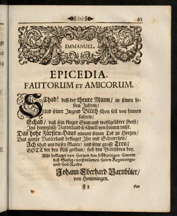 43-71, Epicedia.