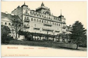 Marienbad. Kirchenplatz und Hotel Weimar (1822, 1904) : Marienbad. Kirchenplatz und Hotel Weimar (1822, Umbau 1903-1904; A. Heymann)