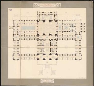 Kur- und Badehaus Schinkelwettbewerb 1878: Kurhaus: Grundriss