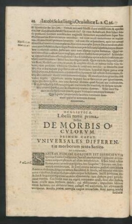 prima Sectio. De Morbis Oculorum.