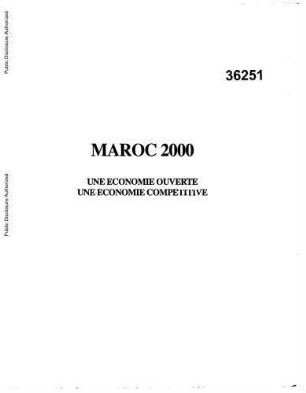 Le Maroc à l'horizon 2000 : une économie ouverte, une économie compétitive