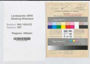 Entnazifizierung Wilhelm Wagener, geb. 18.08.1899 (Fabrikant)