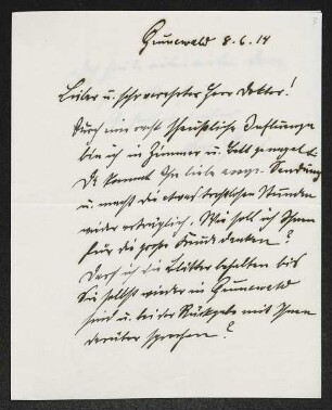 Brief von August Gaul an Gerhart Hauptmann