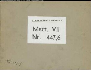 Sachverzeichnis zu Msc. VII 444-446