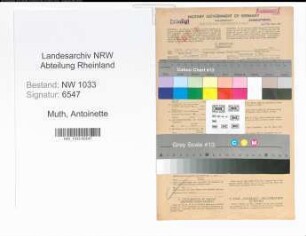 Entnazifizierung Antoinette Muth , geb. 20.08.1901 (Stenotyp.)