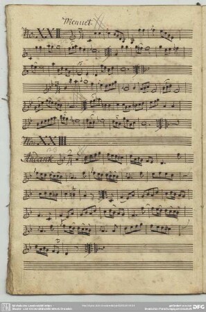 22. Anonymus, Menuette, C-Dur