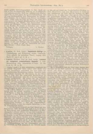 207-211 [Rezension] Lipsius, Rich. Adelb., Dogmatische Beiträge zur Vertheidigung und Erläuterung meines Lehrbuchs