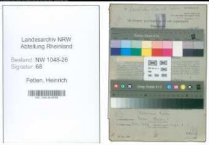 Entnazifizierung Heinrich Fetten , geb. 26.01.1902 (Angestellter)