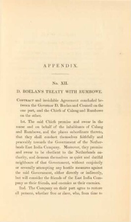No. XII. D. Boelan's treaty with Rumbowe