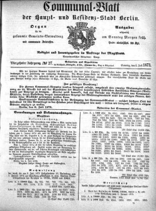 1873,27: No. 27, 6. Juli 1873
