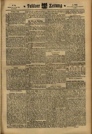 Zweite Ausgabe vom Mittwoch, den 26. April 1911.