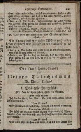 Die fünf Hauptstücke des kleinen Catechismus D. Martin Luthers.