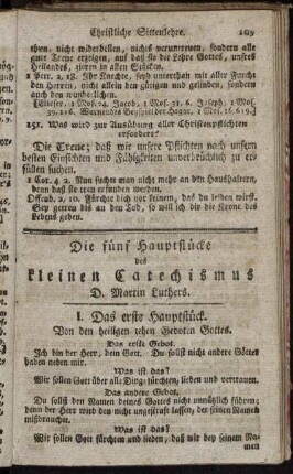 Die fünf Hauptstücke des kleinen Catechismus D. Martin Luthers.