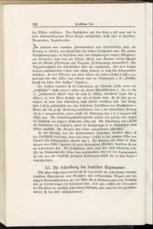 XI. Die Schreibung der deutschen Eigennamen