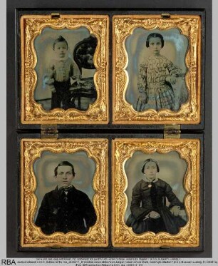 Serie von vier Daguerrotypien mit Einzelporträts (vermutlich) einer Familie