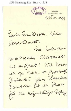 Brief an Ida Dehmel und Richard Dehmel