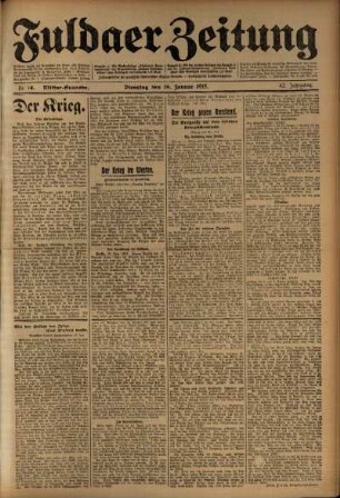 Zweite Ausgabe vom Dienstag, den 19. Januar 1915.