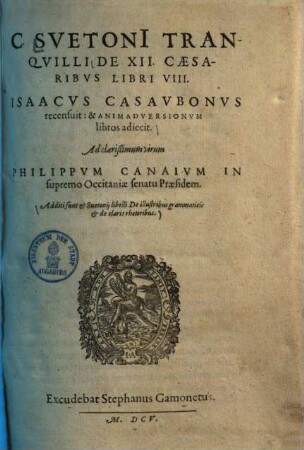 De XII Caesaribus : libri VIII.