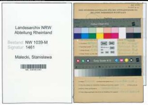 Entnazifizierung Stanislawa Malecki , geb. 27.10.1901 ()