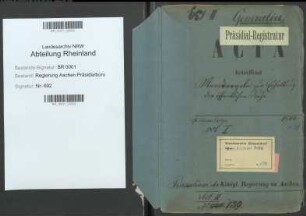 Maßregeln zur Erhaltung der öffentlichen Ruhe. Generalia. Bd. 1
