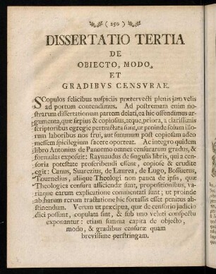 250-323, Dissertatio Tertia De Obiecto Modo, Et Gradibvs Censvrae.