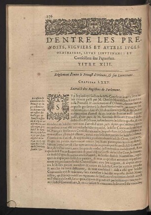 D'entre les prevosts .. Titre XIII.