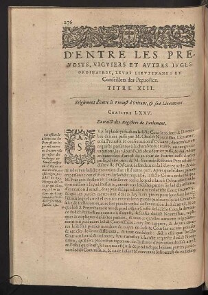 D'entre les prevosts .. Titre XIII.