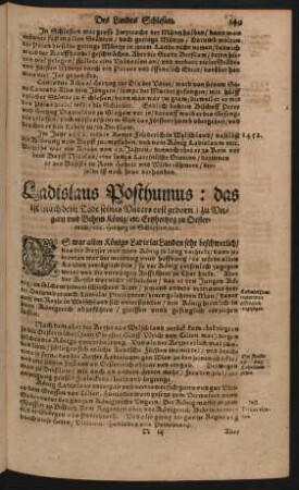 Ladislaus Posthumus: das ist (nach dem Tode seines Vaters erst geborn) zu Ungern und Behem König ...