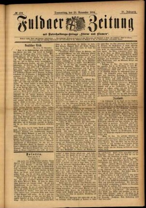 Ausgabe vom Donnerstag, den 29. November 1894.