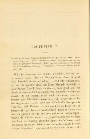 Hoofdstuk IX. De oude en de jonge Sultan van Bantam ...