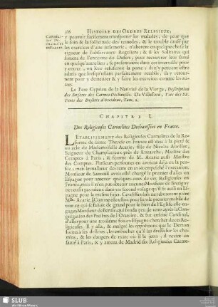 Chapitre L. Des Religieuses Carmelites Dechaussées en France