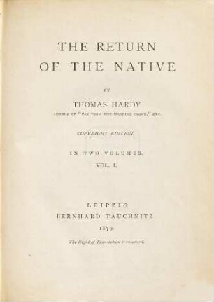 The return of the native, 1