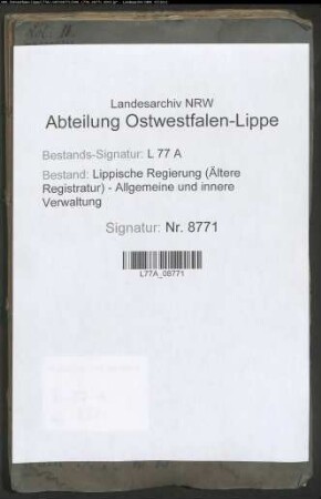 Landstraße zwischen Alverdissen und Barntrup (Distrikt 30/III, 9), Bd. 2