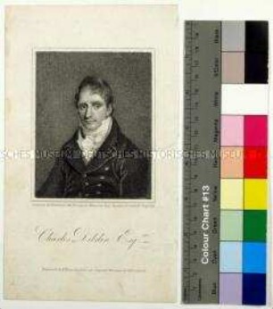 Porträt des englischen Dichters und Schauspielers Charles Dibdin nach einer Miniatur von Robert William Satchwell